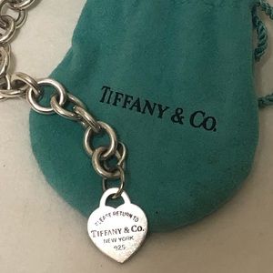 Tiffany & Co sterling silver heart tag pendant